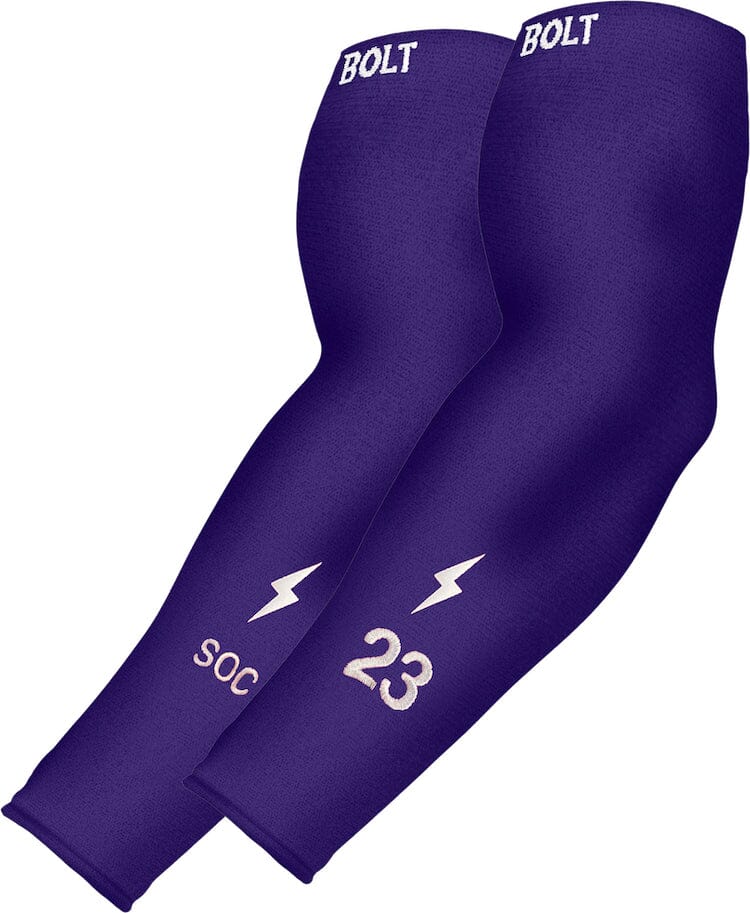 Personalized BRUCE BOLT Graduated Compression Premium Arm Sleeve - PURPLE- quickbuy