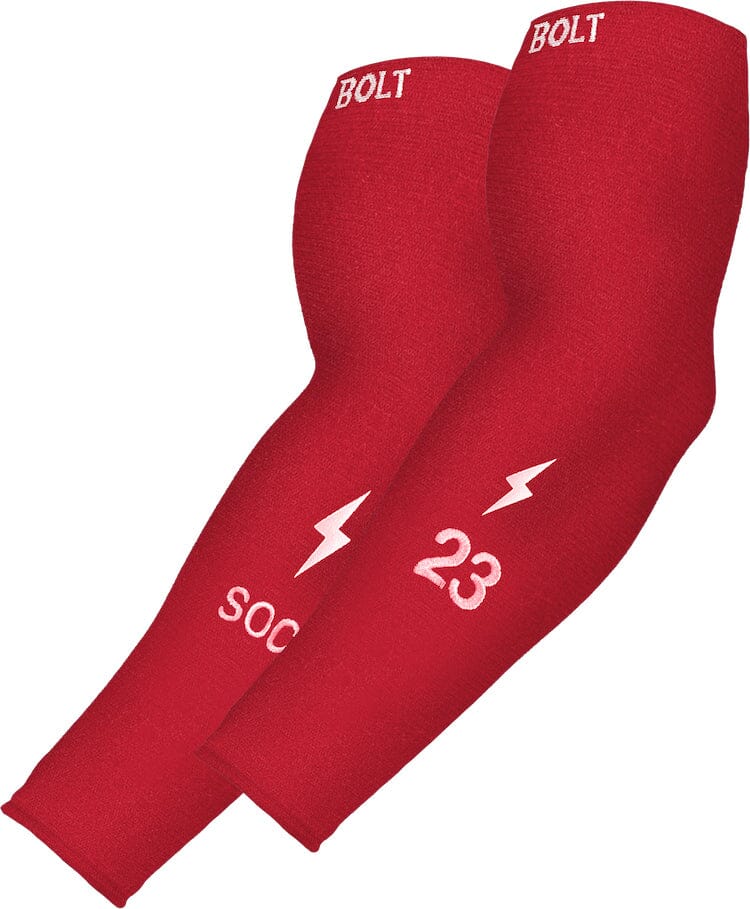 Personalized BRUCE BOLT Graduated Compression Premium Arm Sleeve - RED- quickbuy
