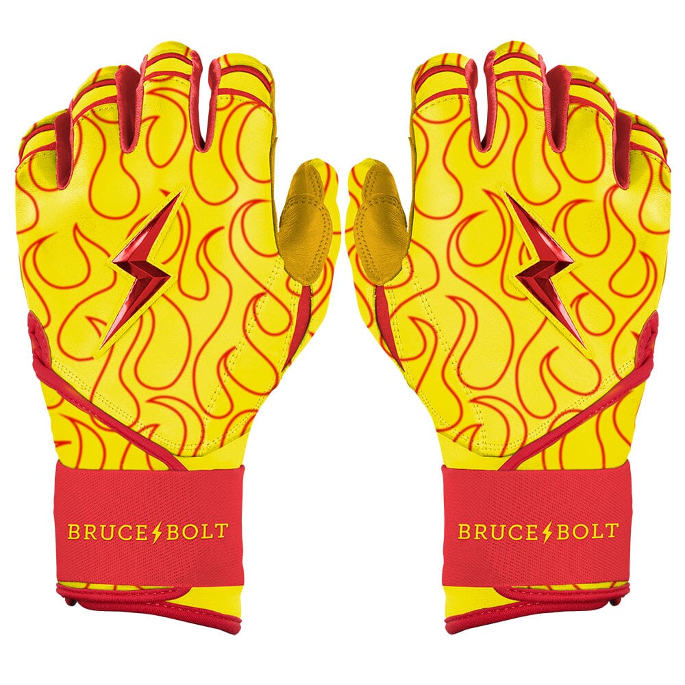 Bader Series Long Cuff Batting Gloves - Flames- quickbuy