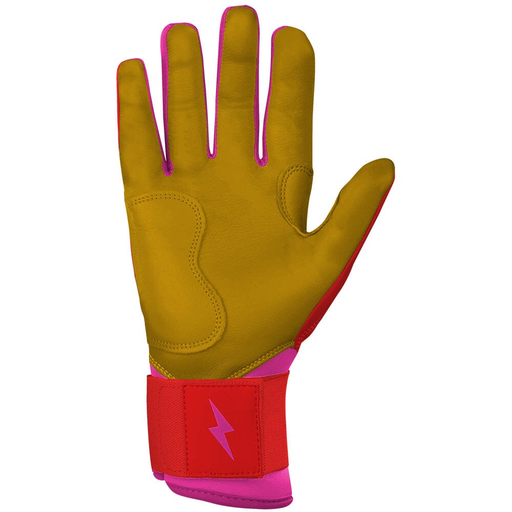 Bader Series Long Cuff Batting Gloves - Pink- quickbuy