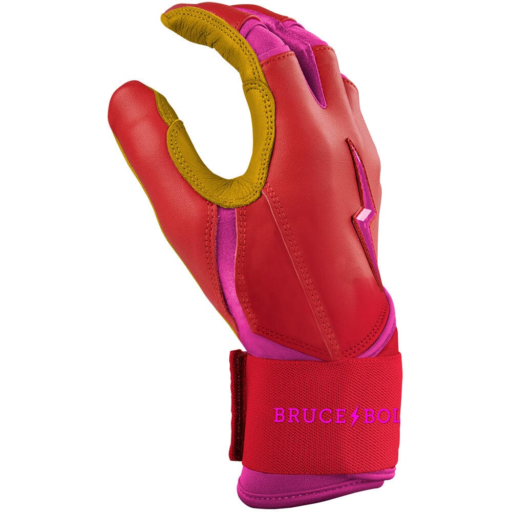 Bader Series Long Cuff Batting Gloves - Pink- thumb 5