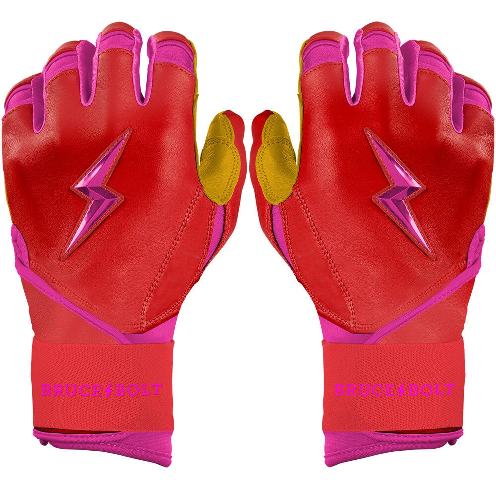Bader Series Long Cuff Batting Gloves - Pink- quickbuy