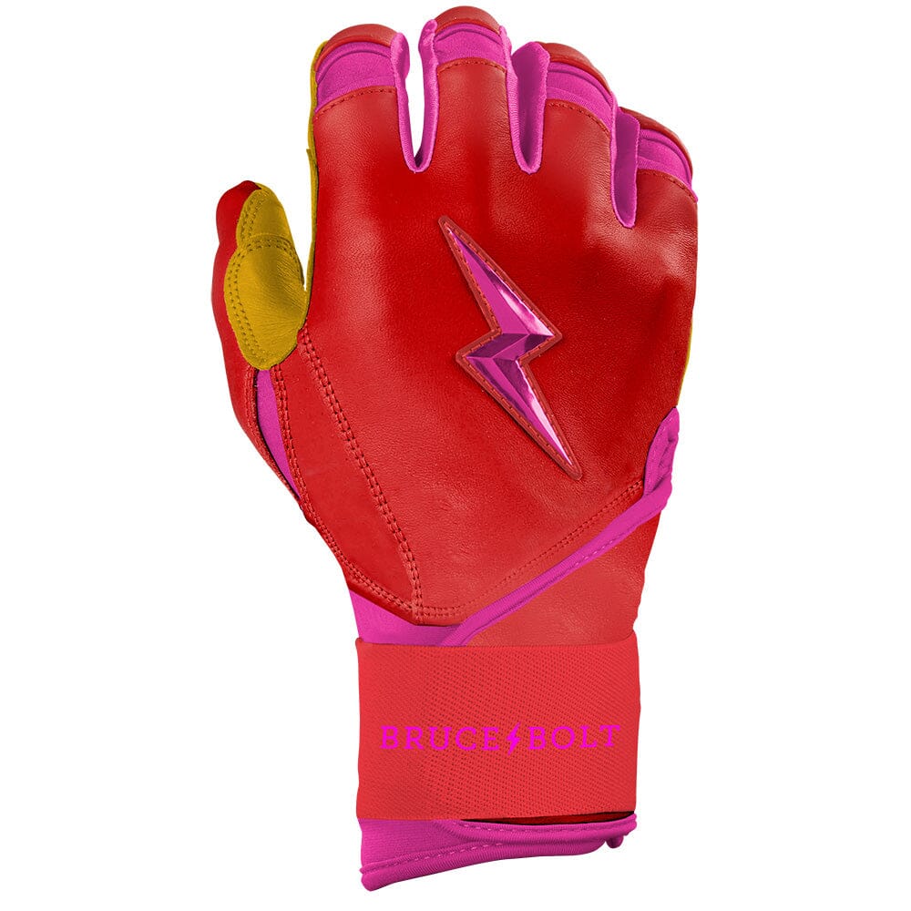 Bader Series Long Cuff Batting Gloves - Pink- thumb 4