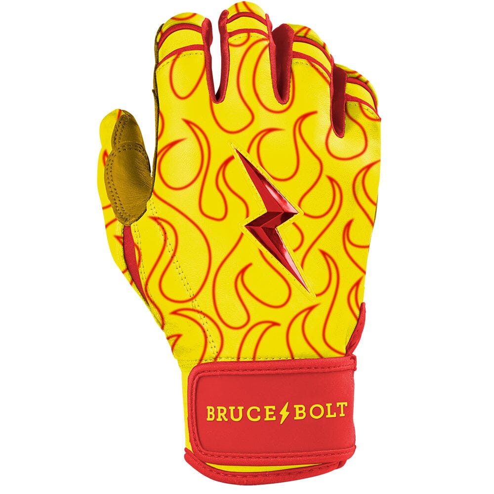 Bader Series Short Cuff Batting Gloves - Flames- thumb 4