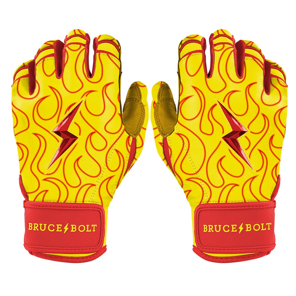 Bader Series Short Cuff Batting Gloves - Flames- quickbuy