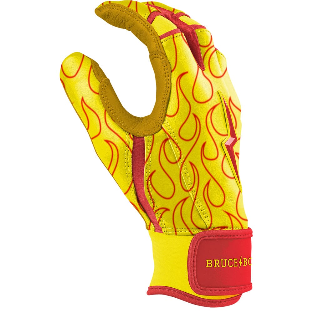 Bader Series Short Cuff Batting Gloves - Flames- thumb 5