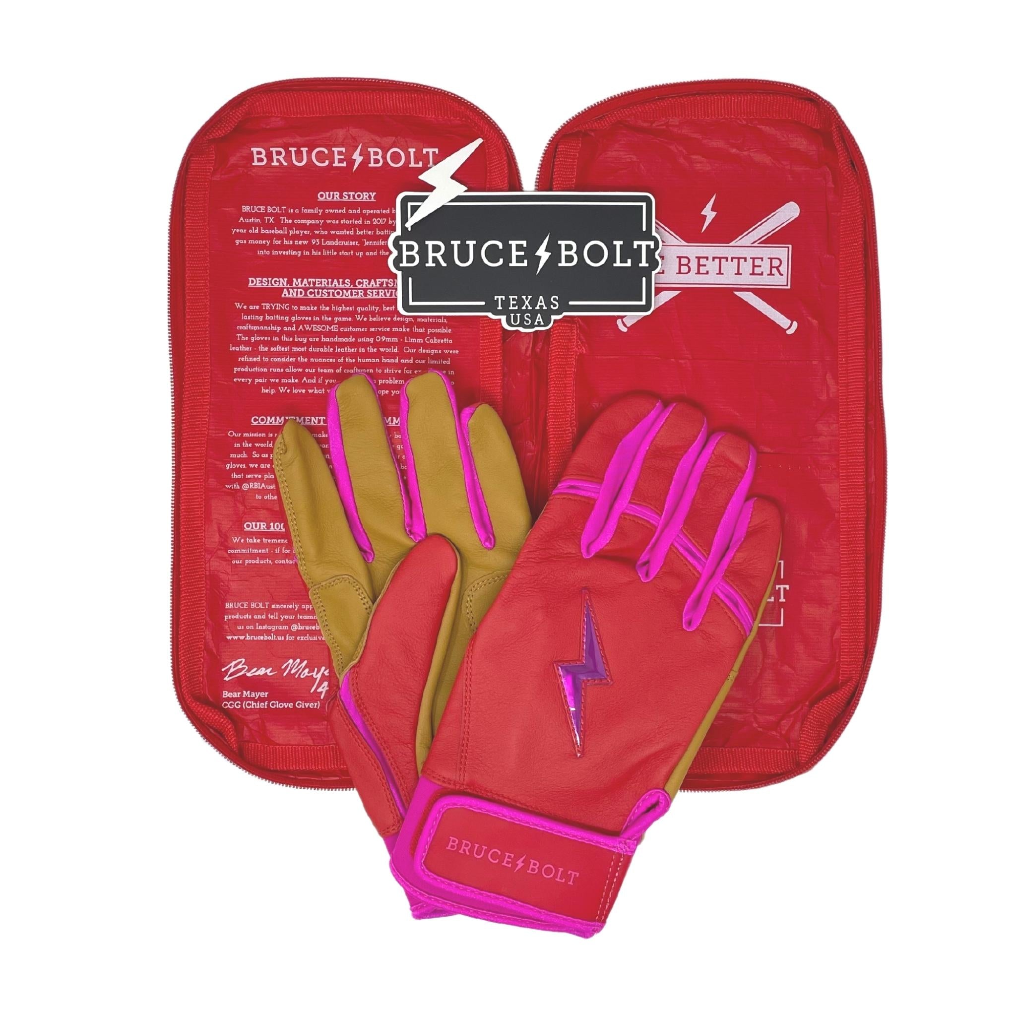Bader Series Short Cuff Batting Gloves - Pink- thumb 7