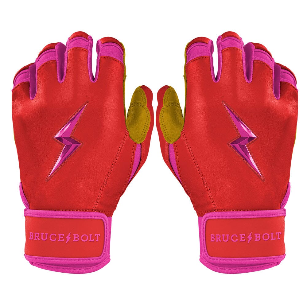 Bader Series Short Cuff Batting Gloves - Pink- quickbuy