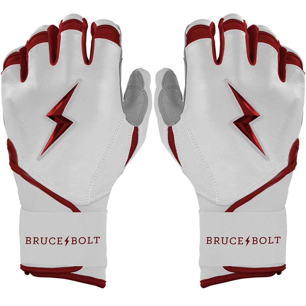 Chrome Series Long Cuff Batting Gloves - Maroon- quickbuy