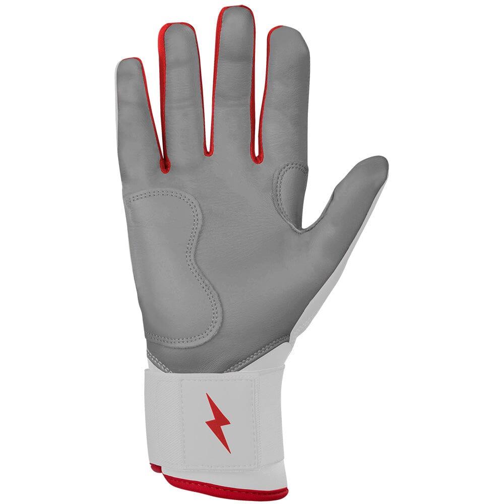 Chrome Series Long Cuff Batting Gloves - Red- quickbuy