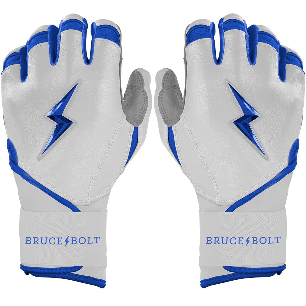 Chrome Series Long Cuff Batting Gloves - Royal- quickbuy