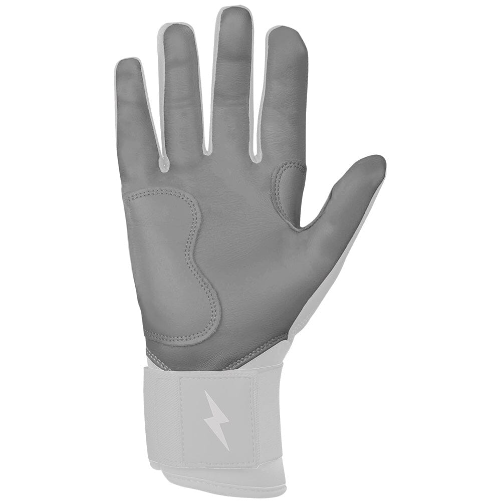 Chrome Series Long Cuff Batting Gloves - White- quickbuy