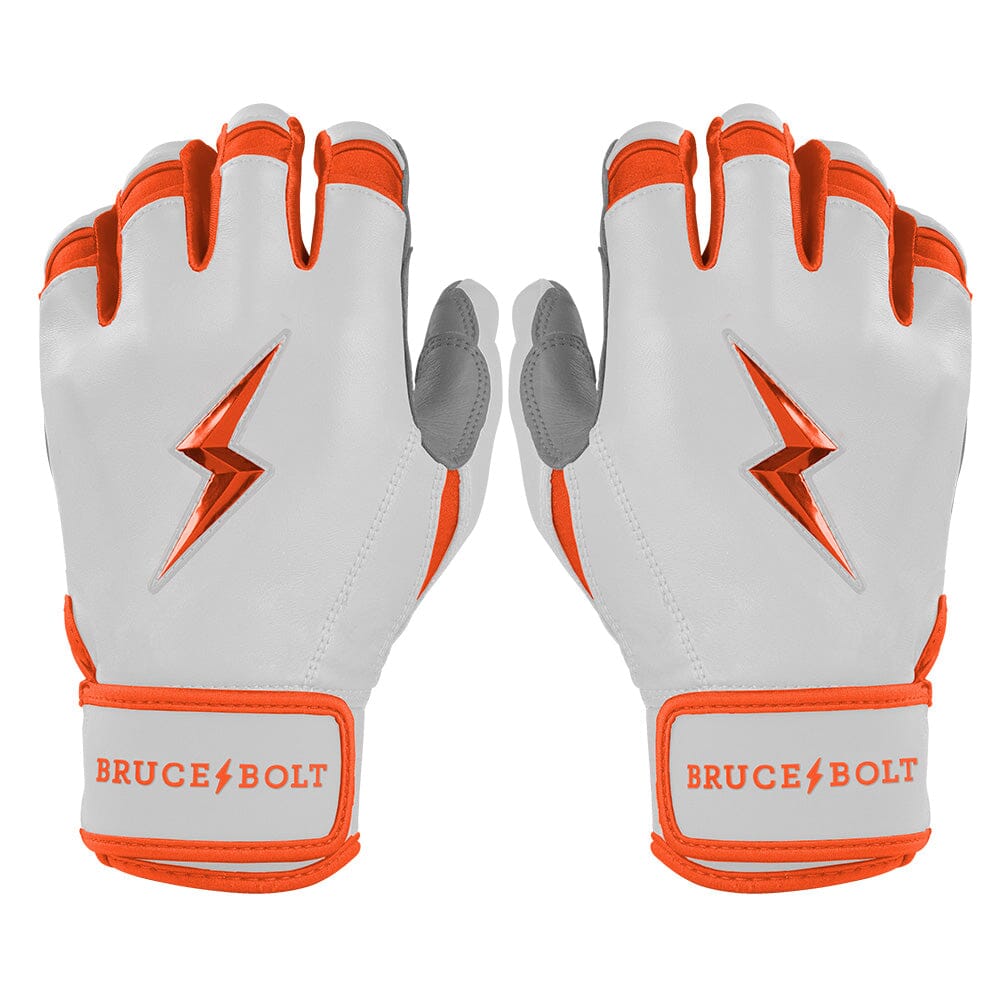Chrome Series Short Cuff Batting Gloves - Orange- quickbuy