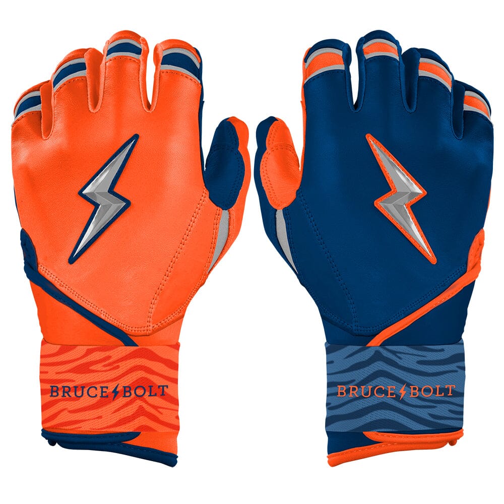 Clark Series Long Cuff Batting Gloves - Navy/Orange- quickbuy