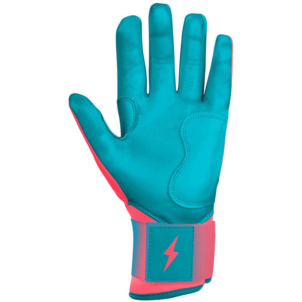 Clark Series Long Cuff Batting Gloves - Pink/Teal- quickbuy