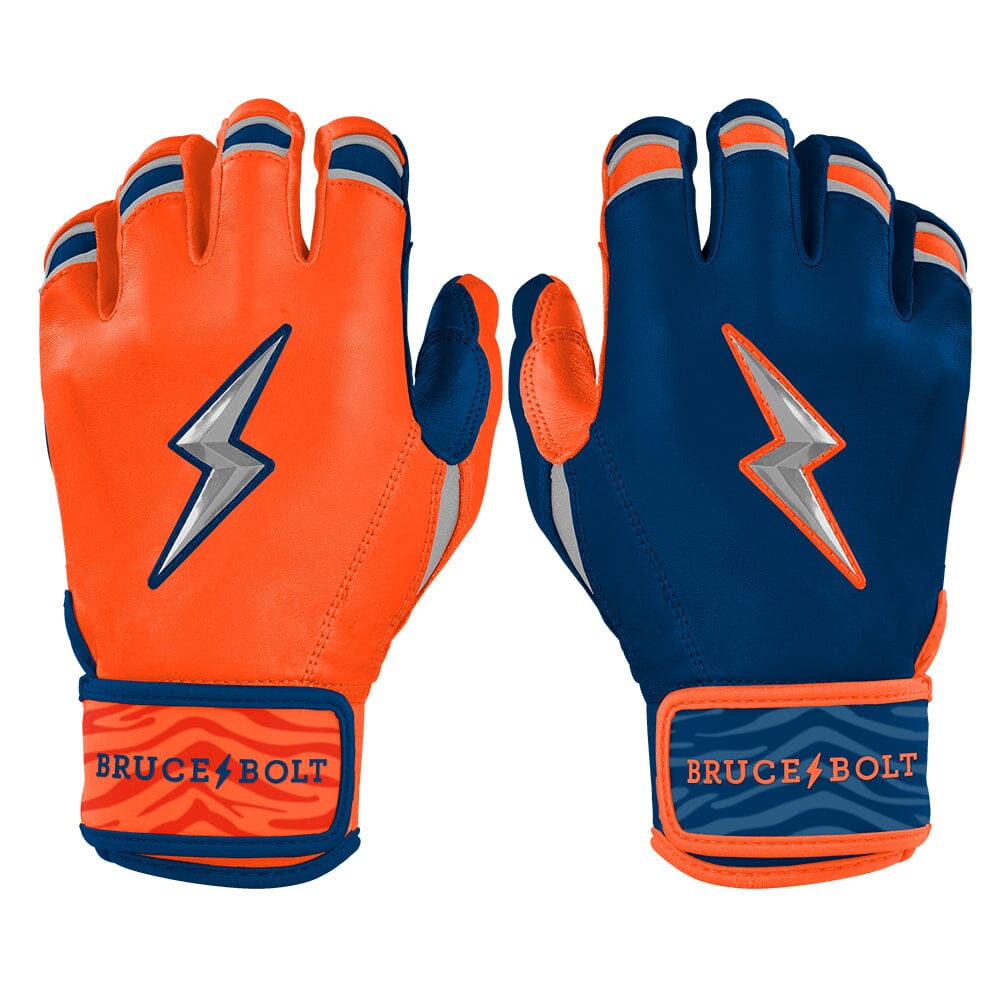 Clark Series Short Cuff Batting Gloves - Navy/Orange- quickbuy