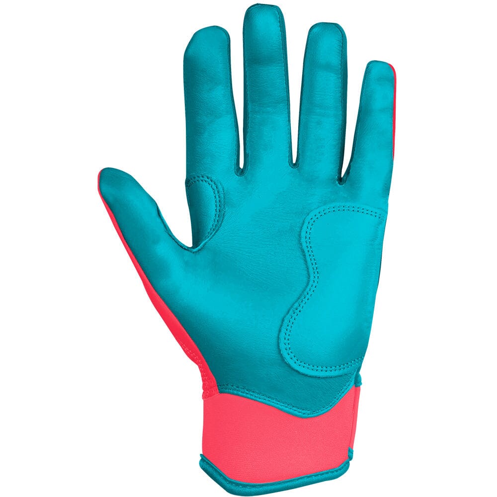 Clark Series Short Cuff Batting Gloves - Pink/Teal- quickbuy