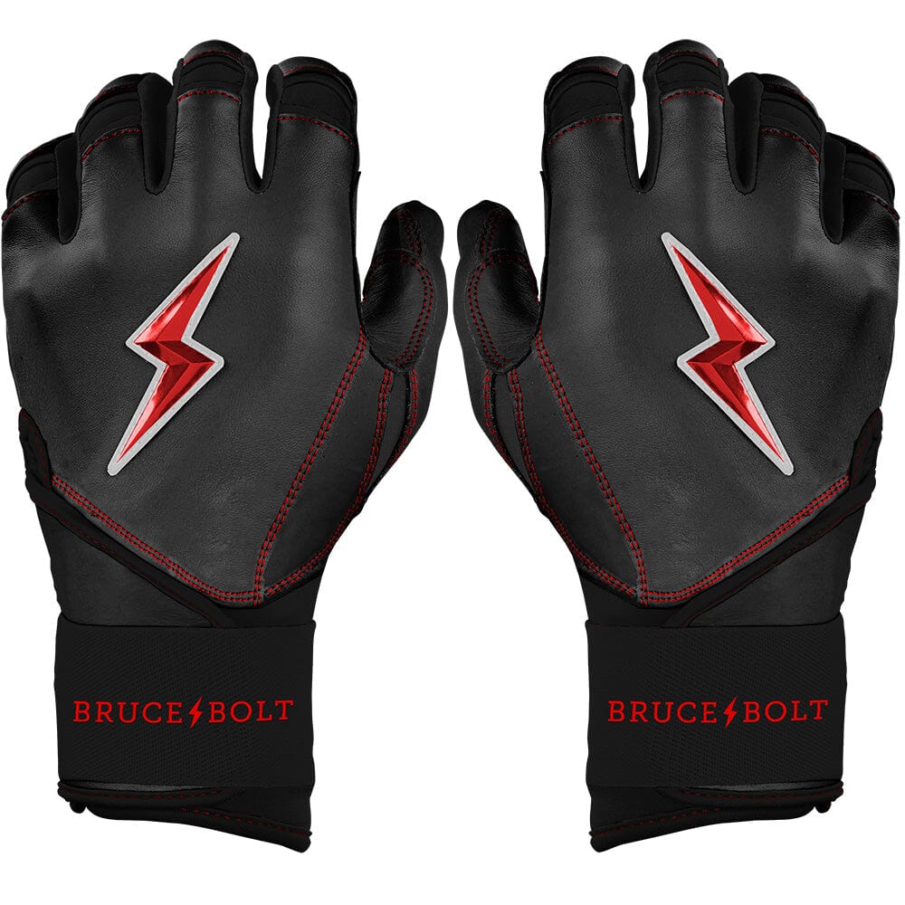 TC42 Series Long Cuff Batting Gloves - Black- quickbuy