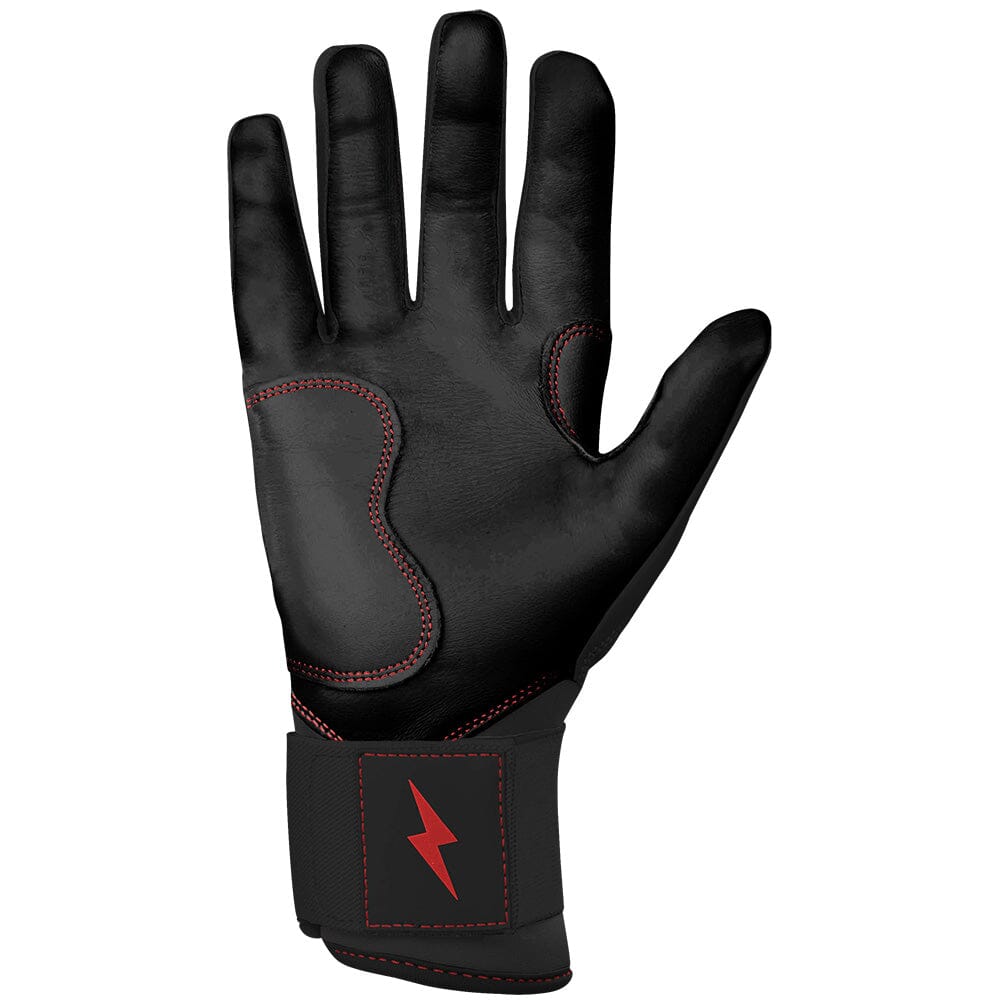 TC42 Series Long Cuff Batting Gloves - Black- quickbuy