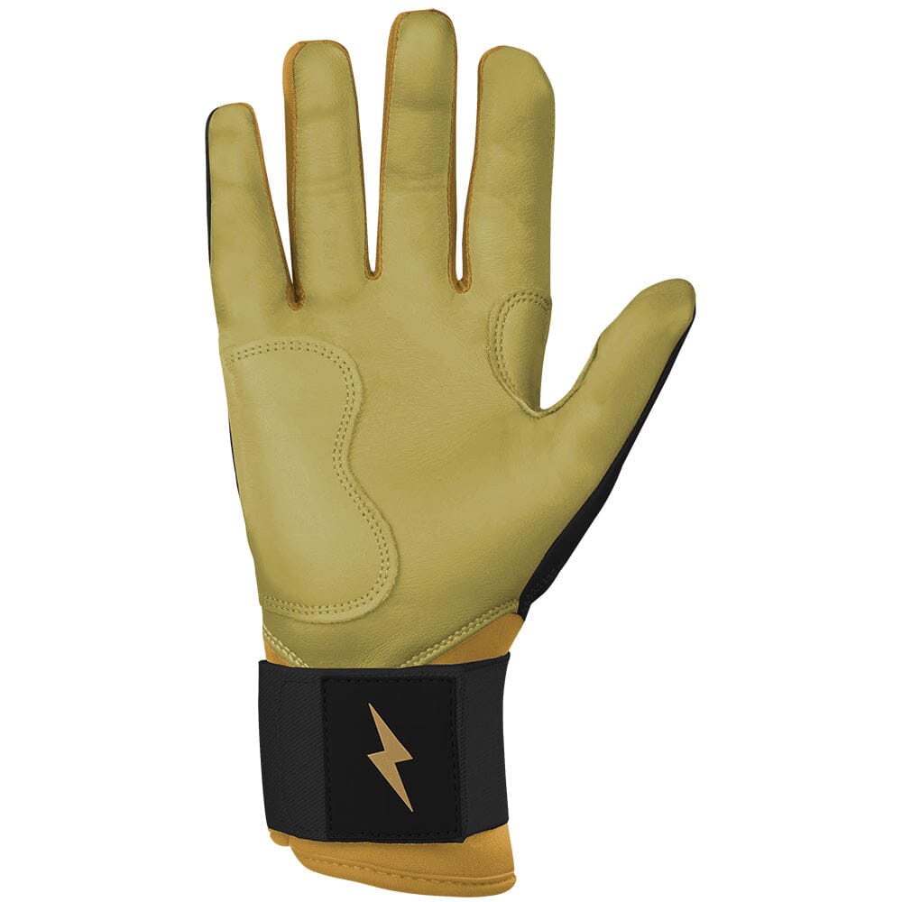 Gold Series Long Cuff Batting Gloves - Black/Gold- quickbuy