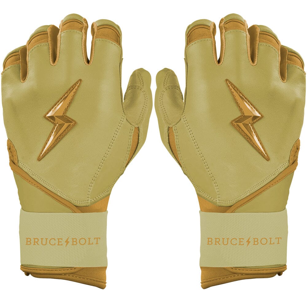 Gold Series Long Cuff Batting Gloves - Gold- quickbuy