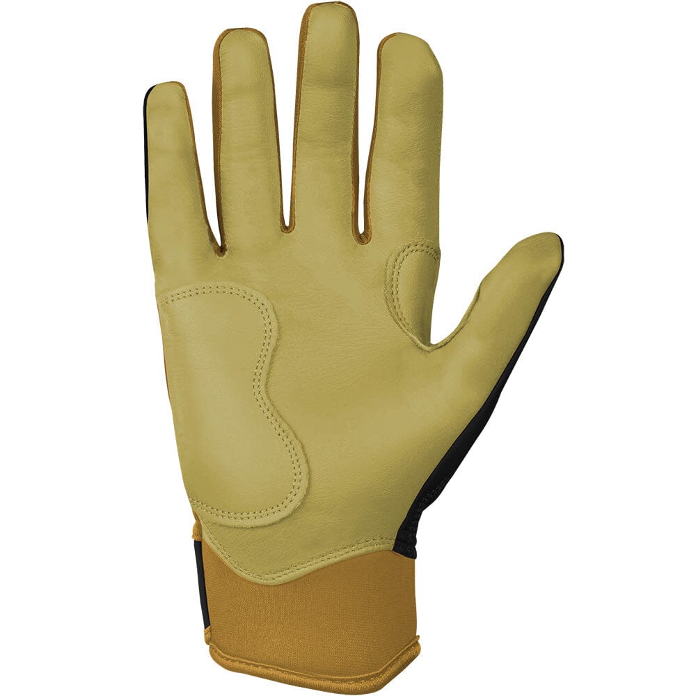 Gold Series Short Cuff Batting Gloves - Black/Gold- quickbuy