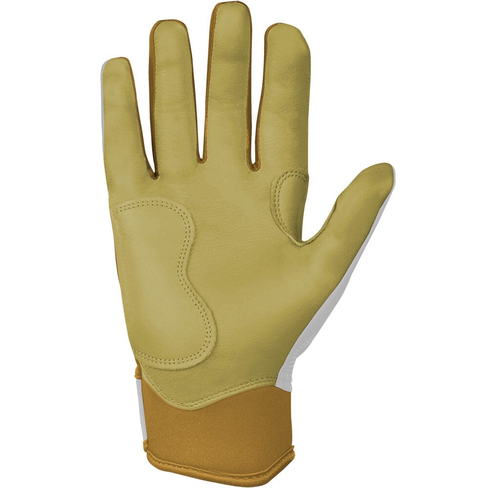 Gold Series Short Cuff Batting Gloves - White/Gold- quickbuy