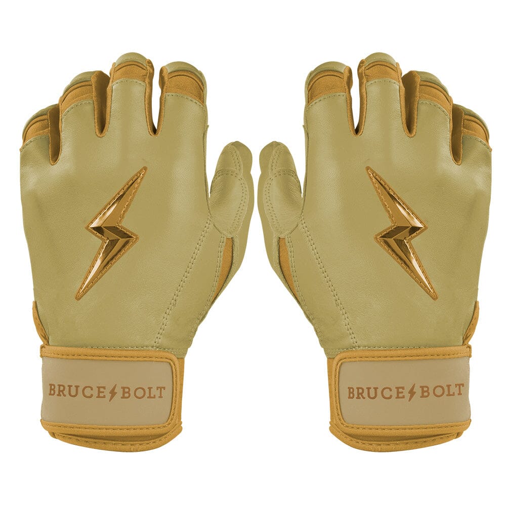 Gold Series Short Cuff Batting Gloves - Gold- quickbuy