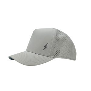 BRUCE BOLT Standard 5-Panel Snapback Hat - GREY w/ GREY BOLT