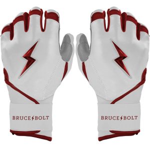PREMIUM PRO CHROME Series Long Cuff Batting Gloves | MAROON