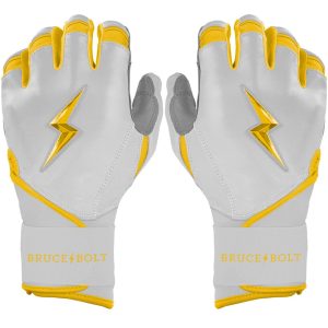 PREMIUM PRO CHROME Series Long Cuff Batting Gloves | YELLOW