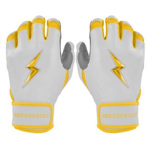 PREMIUM PRO CHROME Series Short Cuff Batting Gloves | YELLOW