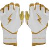 PREMIUM PRO GOLD Series Long Cuff Batting Gloves - Gold WHITE