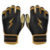 PREMIUM PRO GOLD SERIES Short Cuff Batting Gloves - Gold BLACK