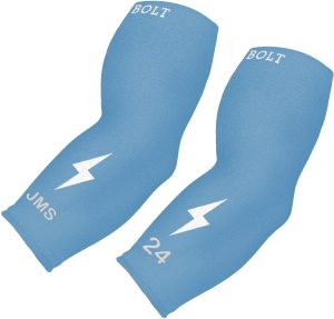 Personalized BRUCE BOLT Graduated Compression Premium 3/4 Arm Sleeve - BABY BLUE