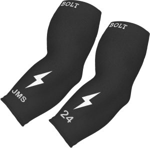 Personalized BRUCE BOLT Graduated Compression Premium 3/4 Arm Sleeve - BLACK