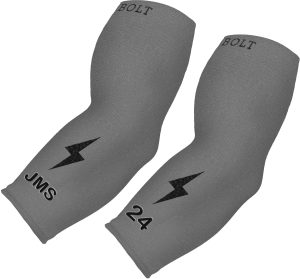 Personalized BRUCE BOLT Graduated Compression Premium 3/4 Arm Sleeve - GREY