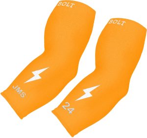 Personalized BRUCE BOLT Graduated Compression Premium 3/4 Arm Sleeve -  NEON ORANGE