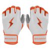 PREMIUM PRO CHROME Series Short Cuff Batting Gloves - ORANGE