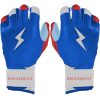 Bear Series Long Cuff Batting Gloves - Red. White & Blue