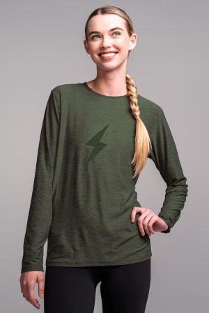 Women's SuperSoft BOLT Long Sleeve Shirt - Olive Green